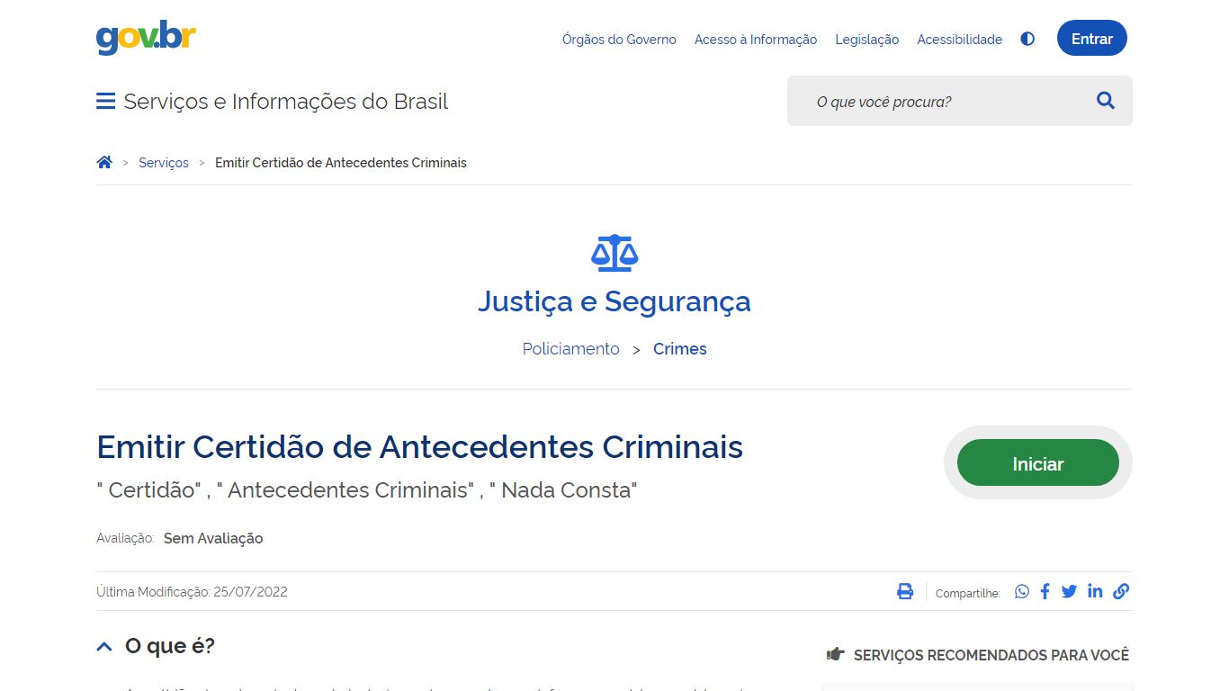 Emitir Certidão de Antecedentes Criminais — Português (Brasil) - gov